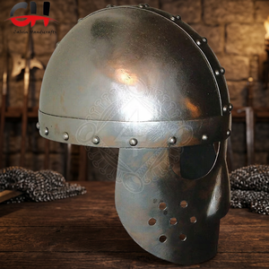 Casco Nasal Vikingo Medieval de Metal CH 18GA, Hecho a Mano, Pulido, con Forma Antigua, Grabado Impreso, para Graduación, Navidad, Halloween - Product Image 2