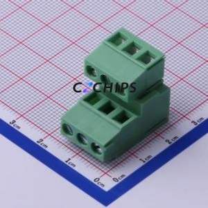 DB128A-5.0-2*3P-GN-S Screw Terminal Block Through hole Component (THT),P=5mm Connector 2x3P 5mm Green Through Hole - Product Image 1