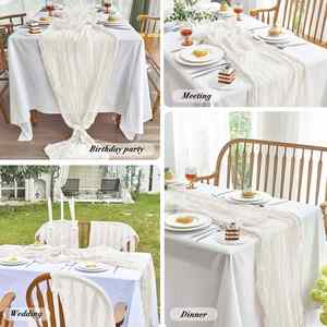 Chiffon de gaze blanc 13 pieds, décoration rustique de printemps et de Pâques, chemin de table en gaze lavande pour douche nuptiale - Product Image 2
