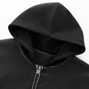 في المخزون جاهزة للشحن ملابس الشارع بالجملة ODM فارغة Boxy جلد مغسول سترة بغطاء رأس مع تصميم خليط بالأسى - Product Image 6