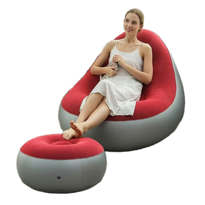 Modern Design <b>Inflatable</b> Blow-Up Air <b>Sofa</b> Foldable Portable Lounge Chair for Dorm Bedroom Living Room Outdoor Camping - Product Image 2