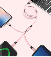 Câble rétractable usb 3-en-1 de type c, micro et portable, pour recharge rapide, compatible avec iphone 13pro MAX