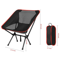 Camping en plein air dossier haut lune chaise pliante Portable métal pique-nique chaise pliante pêche plage lune chaise