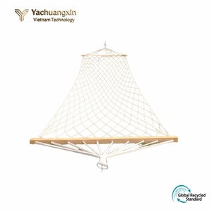 Hamac individuel en corde et filet, avec cadre en bois, minimaliste, pour loisirs en extérieur, toutes saisons - Product Image 6