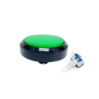 XINWA XW-5588 Bouton-poussoir plat en plastique 100 mm 5V 12V, interrupteur momentané éclairé par LED pour machine de jeu à monnayeur