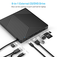 Unidad Óptica Externa para Portátil a Precio de Fábrica, Grabadora de DVD USB 3.0 con Ranuras para Tarjetas TF, Reproductor de DVD, Unidad de Lectura y Escritura de CD