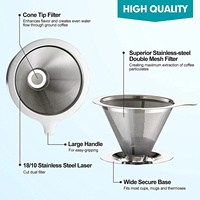 Infuseur à thé portable support filtre à café réutilisable verser sur le filtre à cône en acier inoxydable goutteur à café