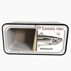 Grosir karton bergelombang dua lapisan mewah papan gores kucing ikan kaleng multifungsi mainan hewan peliharaan untuk karton Halloween - Product Image 1