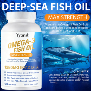 Cápsulas de Gel Suave de Aceite de Pescado Omega-3 para Adultos OEM/ODM, Apoyan el Sistema Inmunológico, la Salud del Corazón y las Articulaciones, Bajo en Carbohidratos/Azúcar, 120 Cápsulas/Botella - Product Image 6