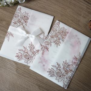 Cartes d'invitation de <span class=keywords><strong>mariage</strong></span> élégantes et luxueuses découpées au laser, estampage à la chaleur, enveloppes <span class=keywords><strong>en</strong></span> papier kraft, nouvelle collection - Product Image 2