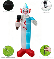 Clown gonflable géant d'Halloween de 7 pieds avec hache automatisée pour la décoration de jardin, pelouse ou cour extérieure pour fête d'Halloween