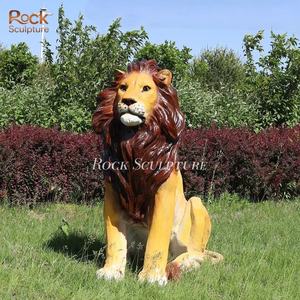 Grand jardin en fibre de verre Lion Tigre Sculpture grandeur nature en fibre de verre Statue d'animal sauvage Décorations - Product Image 6