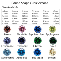 Pierre précieuse de zircone cubique de haute qualité 5A coupe ronde 3mm à 10mm pierre CZ en vrac synthétique de couleur spéciale pour la fabrication de bijoux