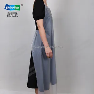 Wear-resistant reusable biodegradable restaurant apron customized own logo size compostable plastic apron