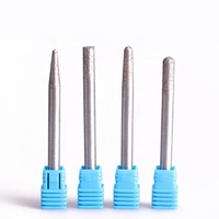 Herramientas de grabado de diamante sinterizado CNC resistentes al desgaste, brocas de diamante de fondo plano para grabado en piedra y granito