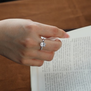 Anillos de Plata de Ley 925 con Circonita, Diseño Geométrico de Moda, Joyería de Aniversario de Bodas, Chapado en Rodio, CMA - Product Image 4