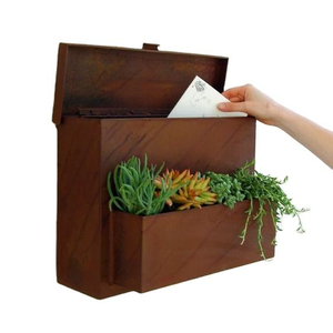 Buzón de Correos Independiente Impermeable de Acero Corten, Buzón para Paquetes y Periódicos, Buzón Grande con Capacidad Personalizable - Product Image 2