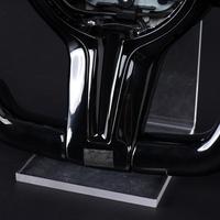   Volant Piano Black M-Tech Stealth Sport à fond plat avec prise en main améliorée, remplacement pour la plupart des modèles