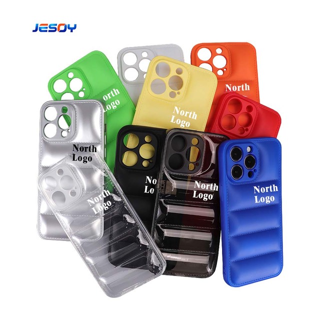 Fashion Brand Cases Transparent Tpu the Cotton North Soft Face Puffer Phone Case for Iphone 15 14 13 12 Pro Max