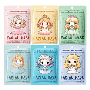 Mascarillas Faciales Blanqueadoras <span class=keywords><strong>de</strong></span> Colágeno SADOER, Serie <span class=keywords><strong>de</strong></span> Mascarillas <span class=keywords><strong>de</strong></span> Belleza para el Cuidado <span class=keywords><strong>de</strong></span> la Piel, Hidratantes con Ácido Salicílico y Niacinamida - Product Image 1