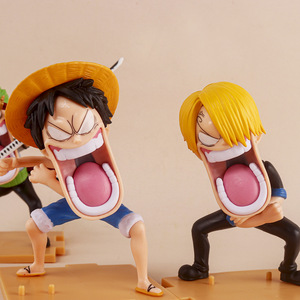 Juego de 3 Figuras de <span class=keywords><strong>Manga</strong></span>, Estatuas de Luffy, Zoro y Sanji de One Piece, Versión Q, Divertidas Figuras de Anime de PVC, Muñecos de Juguete - Product Image 3