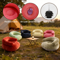 Canapé gonflable avec accoudoirs, canapé floqué en forme de U, pouf gonflable, canapé gonflable de détente