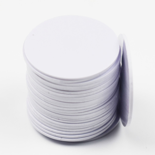 NFC 215 Contactless Mini Tag PVC Coin Card Waterproof 25mm Diameter for Membership & Business Cards Payment Use
