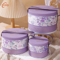 Boîte Cylindrique de Luxe en Papier avec Motif Floral, Poignée en Ruban, Lamination Mate et Gaufrage pour Cadeaux de Mariage, Demoiselles d'Honneur et Invités