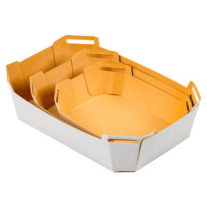 ราคาถูกที่กำหนดเองพิมพ์แฟนซี Furit ผักกระดาษแข็งเรือกระดาษถาดที่มีฝาปิดสัตว์เลี้ยง - Product Image 3