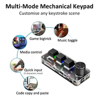 Teclado BT Personalizable de 3 Teclas 2.4G con Perilla Macro, Tecla de Atajo para Copiar y Pegar, Mini Teclado Mecánico para Juegos E-sports, Conexión Hot Plug