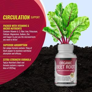 Tabletas y Cápsulas de Remolacha Orgánica que Mejoran la Densidad Ósea, Antioxidantes y Potenciadores del Óxido Nítrico - Product Image 3