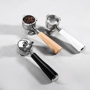 Porte-filtre 51 mm en acier inoxydable avec poignée en bois pour machine à expresso - Product Image 1