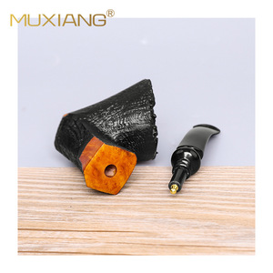 Muxiang Handmade Solid Wood Tobacco Pipe Freestyle Flame Pattern Customized Smoking Pipe - Product Image 4