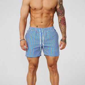 Short cargo pour homme style américain, à cordon de serrage, rayé, coupe jogger, pour le sport et le fitness, séchage rapide, respirant, décontracté, de plage, taille mi-haute, 4 points - Product Image 6