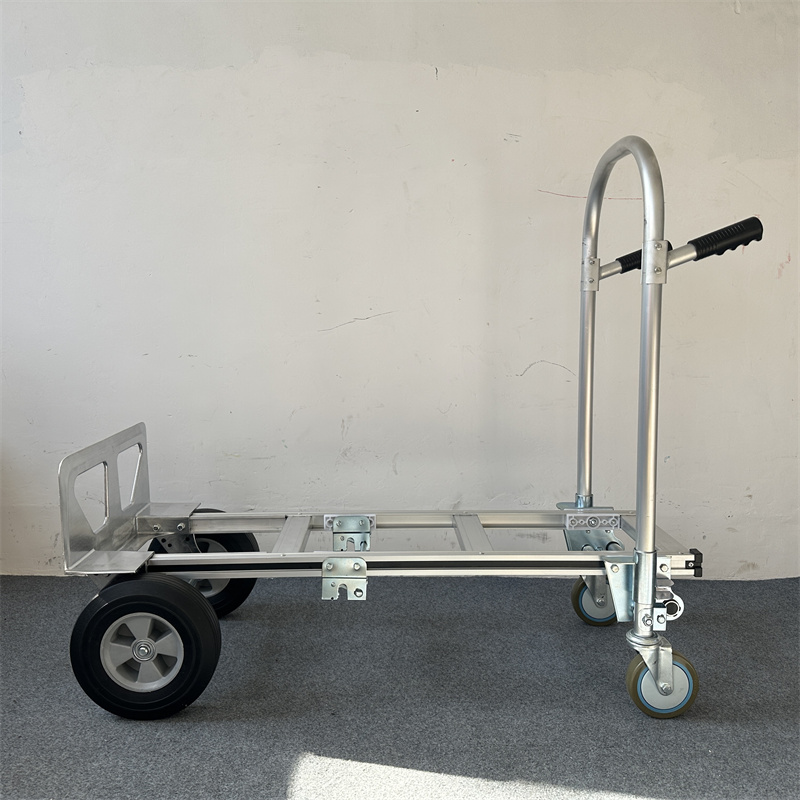 Heavy Duty 300kg 3-in-1 Convertible Aluminum Hand Truck with 10x3.50-4 Pneumatic Wheels and 5 Casters OEM Customizable