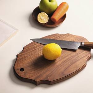 Planche à découper en <span class=keywords><strong>bois</strong></span> de noyer <span class=keywords><strong>noir</strong></span>, personnalisée en usine, style vintage, pour steak, pain, desserts, cadeau, pique-nique, fête - Product Image 3