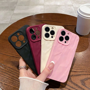 เคสกันกระแทกคุณภาพสูงแบบใหม่ สีพื้นด้าน ผิวสัมผัสนูนลาย สำหรับ iPhone 17 15 14 13 16 Pro XS Max ป้องกันด้านหลัง - Product Image 1