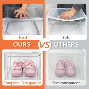 Caja de Almacenamiento de Zapatos Apilable de Plástico Transparente de Alta Calidad de 36*27*23CM, Caja de Zapatos Acrílica Grande con Puerta Lateral Magnética - Product Image 3