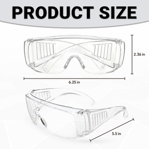 Gafas de Seguridad con Protección Antivaho ANSI para Usar sobre Lentes Graduadas, Gafas OTG con Protectores Laterales para Trabajo Industrial, 3 Piezas - Product Image 2