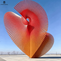 Sculpture d'art en acier inoxydable personnalisée, phénix de feu, avec couleur et taille personnalisées pour la décoration de grands espaces de jardin et de zones panoramiques