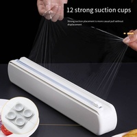 Couteau à film alimentaire à ventouse, ustensile de cuisine domestique, boîte de découpe pour film alimentaire et séparateur de papier d'aluminium