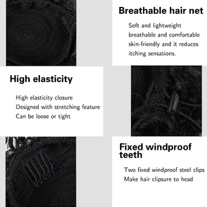 Queue de cheval afro synthétique bouclée, <span class=keywords><strong>chignon</strong></span> bohème, extension de cheveux à clipser avec cordon de serrage <span class=keywords><strong>pour</strong></span> femmes noires - Product Image 3