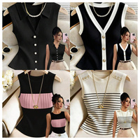 Kardigan Rajut Wanita Tanpa Lengan Model Slim Fit, Streetwear Musim Panas, Elegan, Berkualitas Tinggi, Kancing Depan