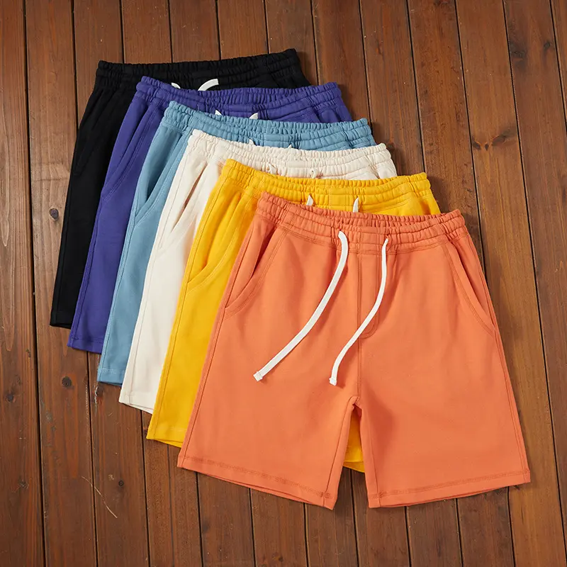 Wholesale Cotton Fleece French Terry Men Mid Shorts Custom Logo Men Sweat Shorts Jersey Casual Outdoor Sports Sweat Shorts