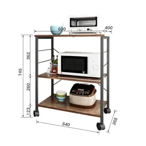 Heavy Duty Multipurpose Floor Stand Cozinha Microondas Gaveta Rack De Armazenamento De Metal