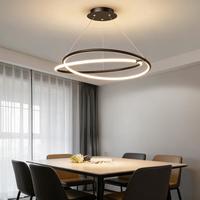 Lampe de plafond ronde réglable créative en métal, luminaires suspendus modernes en forme d'anneau pour îlot de cuisine et salon