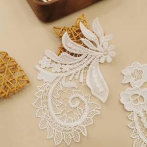 Toppa con filo d'osso intarsiato con finiture francesi per borsa in pizzo scollo superiore da donna o toppa da cucito per scarpe - Product Image 5