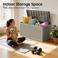 Boîte de rangement extérieure RTS 380L/100gal avec bordure pour l'organisation des meubles de jardin, des coussins et des accessoires de piscine