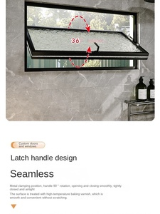 Tùy Chỉnh Thiết Kế Hiện Đại Hợp Kim Nhôm Tối Ánh Sáng Phòng Tắm Cửa Sổ Hình Chữ Nhật Trục Thông Gió Cửa Sổ Dọc - Product Image 5