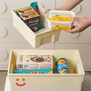 Smiley Face <b>Storage</b> <b>Box</b> Plastic Organizer Rectangular Drawer Type For Toys Cosmetics Snacks Miscellaneous Items - Product Image 3